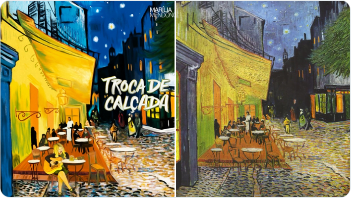 Capa do disco da Marília Mendonça junto com quadro de Van Gogh